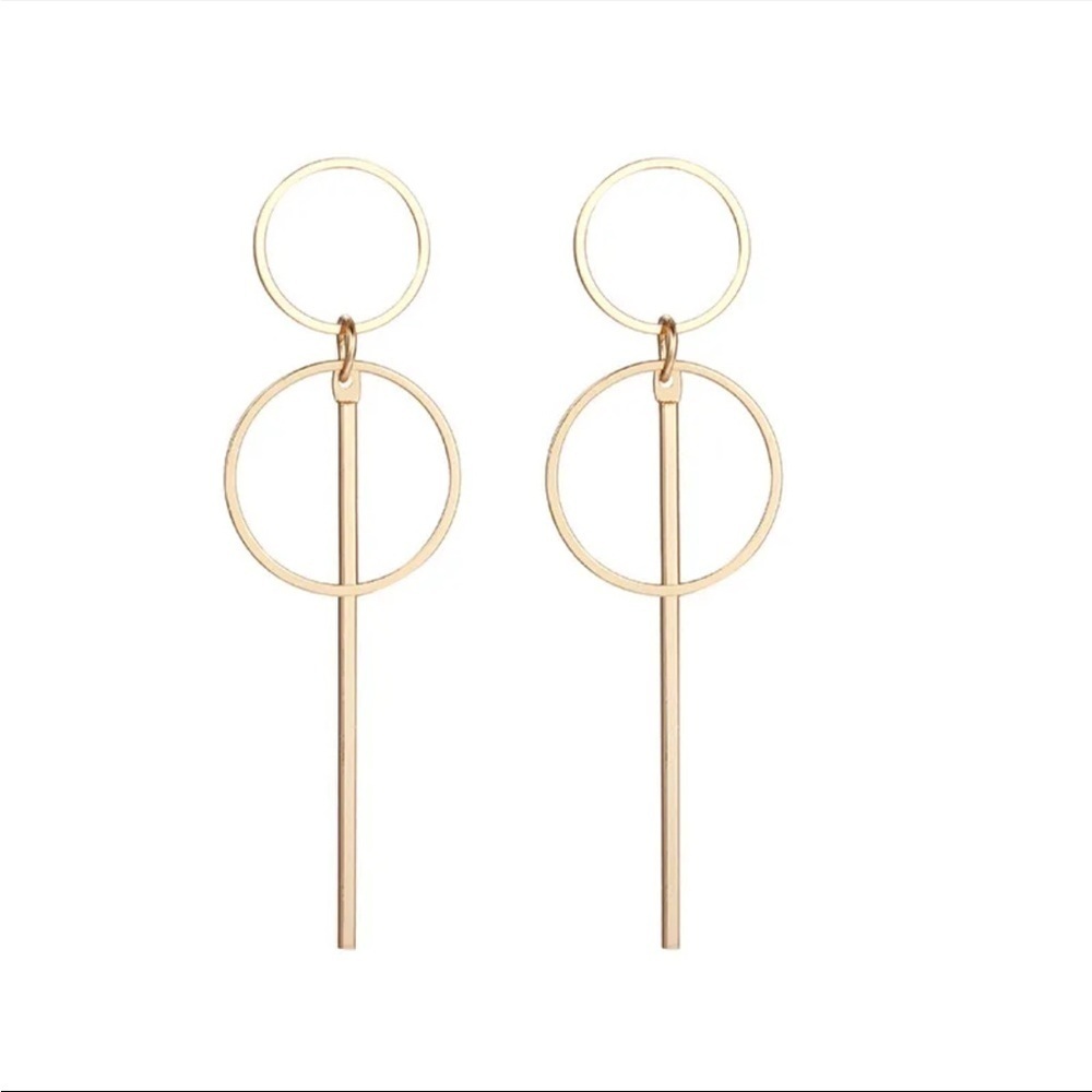 Geometric Circle Hoop Dangling Earrings